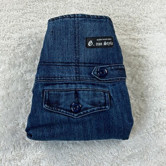 G-Tton Denim High waist sailor button front jeans, size 9 - Picture 3 of 11